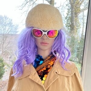 Elizabeth for Bonwit Teller Vintage Ivory Fur Hat